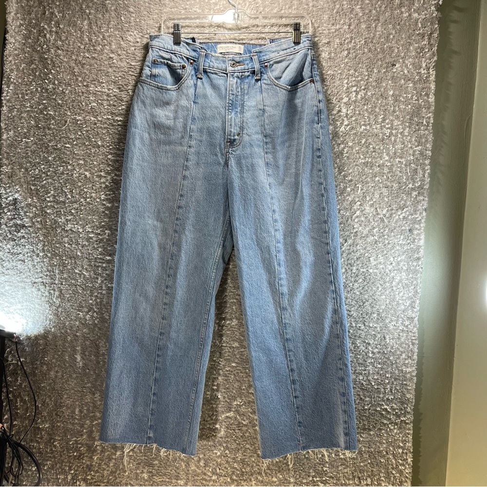 Abercrombie & Fitch Jeans 30/10 90s Relaxed High Rise Curve Love Crop Wide Leg